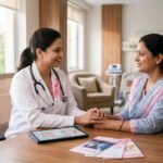 Doctor consulting patient for breast cancer awareness and early screening at Alright Hospital Nagpur